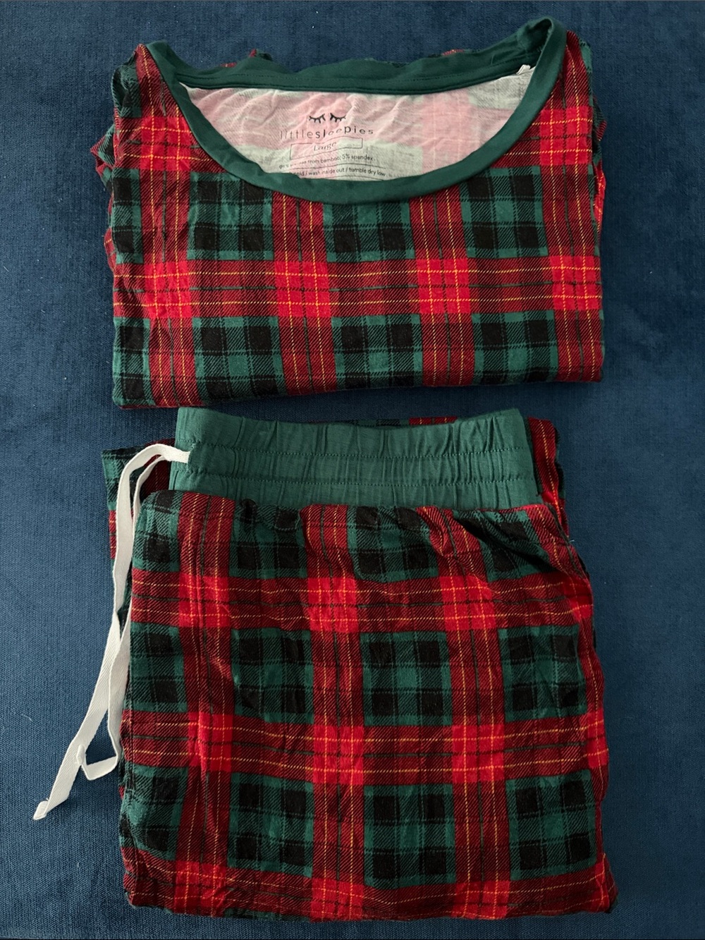 Plaid Cotton Women’s Pajama Set - Red & Green